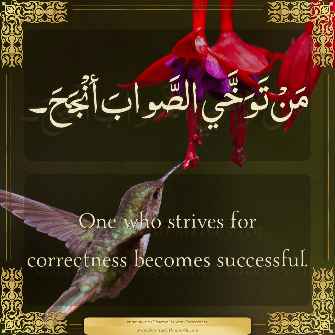 One who strives for correctness becomes successful.
